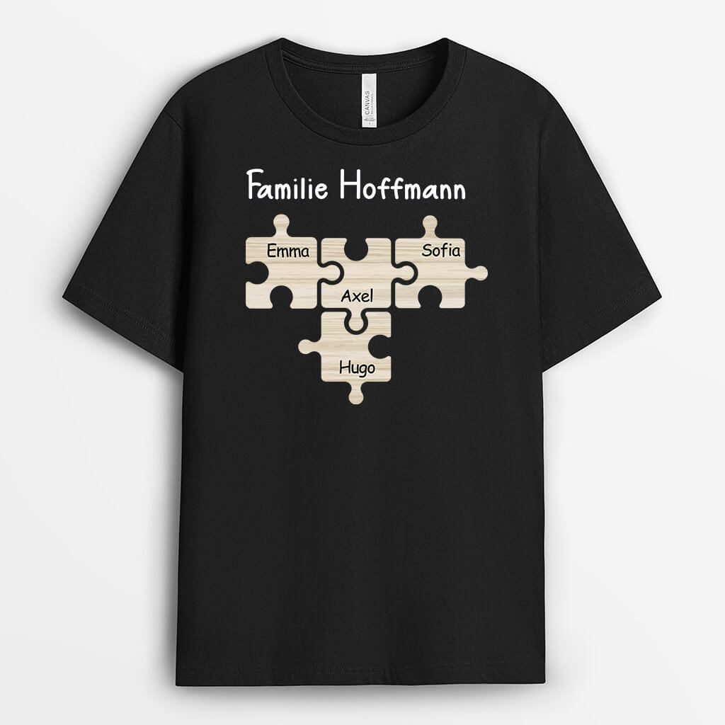 Die Familie Puzzle - Personalisiertes Geschenk | T-Shirt für die Familie