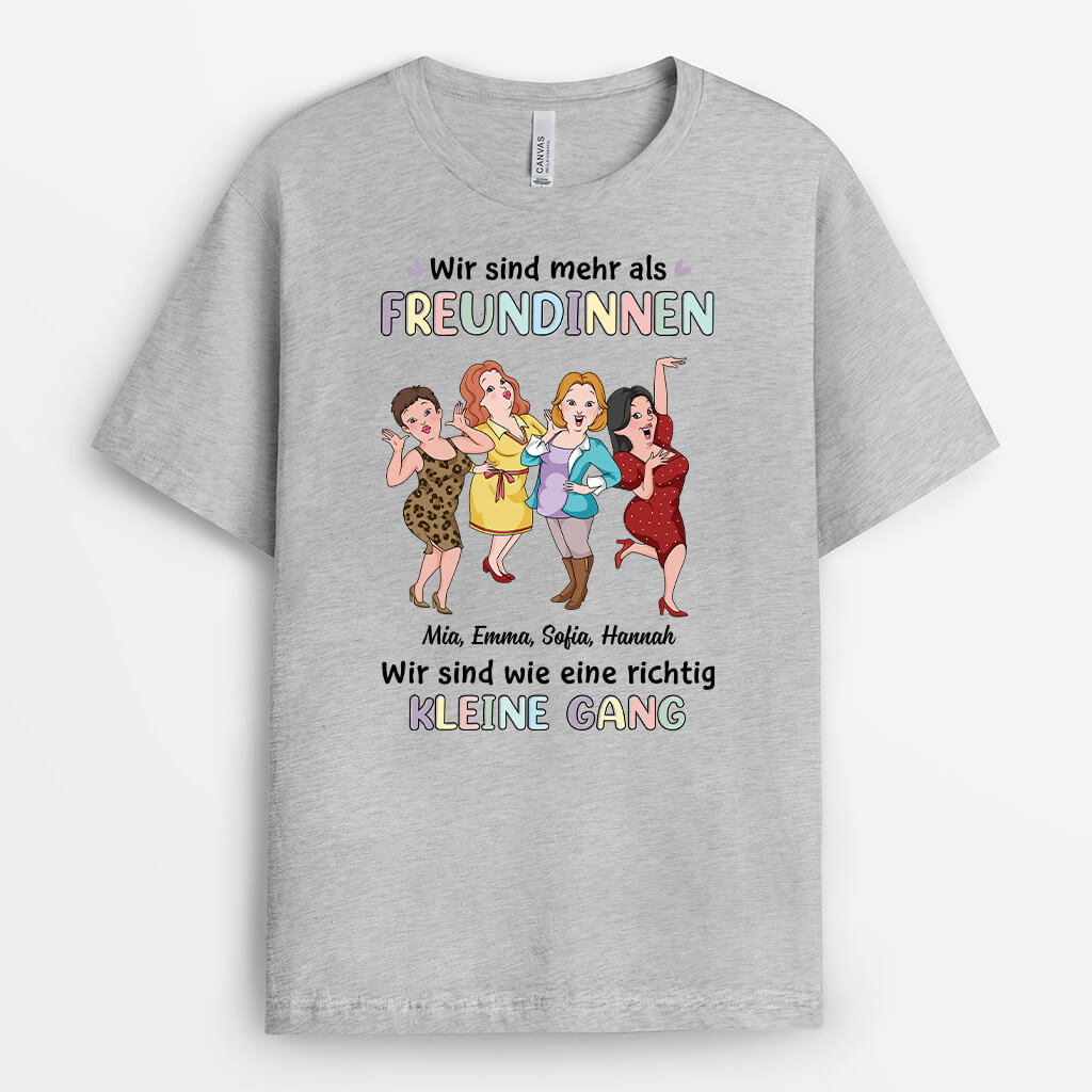 3257AGE2 wir sind mehr als freunde wir sind wie eine richtig kleine gang  personalisiertes t shirt fur geschwister