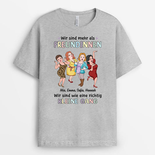 3257AGE2 wir sind mehr als freunde wir sind wie eine richtig kleine gang  personalisiertes t shirt fur geschwister