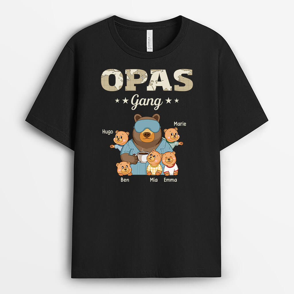 Opas/Papas Bande Bär Karte - Personalisiertes Geschenk | T-Shirt für Männer