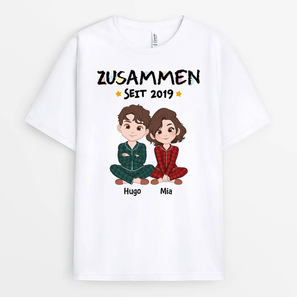 Zusammen Seit Wachsmalstift - Personalisiertes Geschenk | T-Shirt für Paare