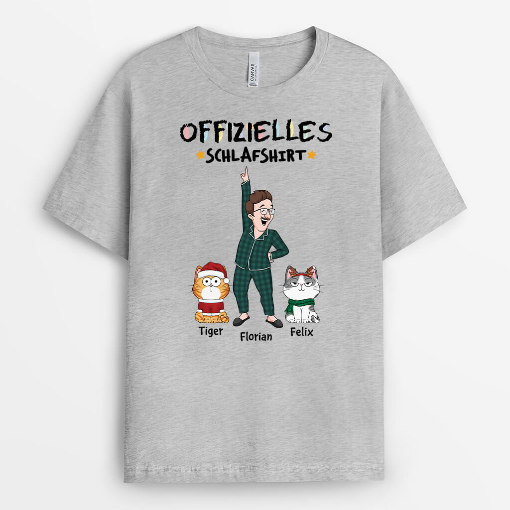 3271AGE2 offizielles schlafshirt wachsmalstift  personalisiertes t shirt fur katzenliebhaber