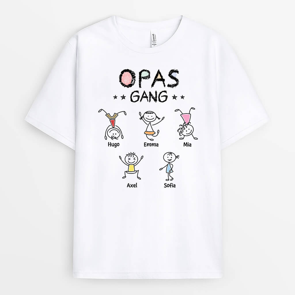 Opas/Papas Bande Wachsmalstift - Personalisiertes Geschenk | T-shirt für Männer