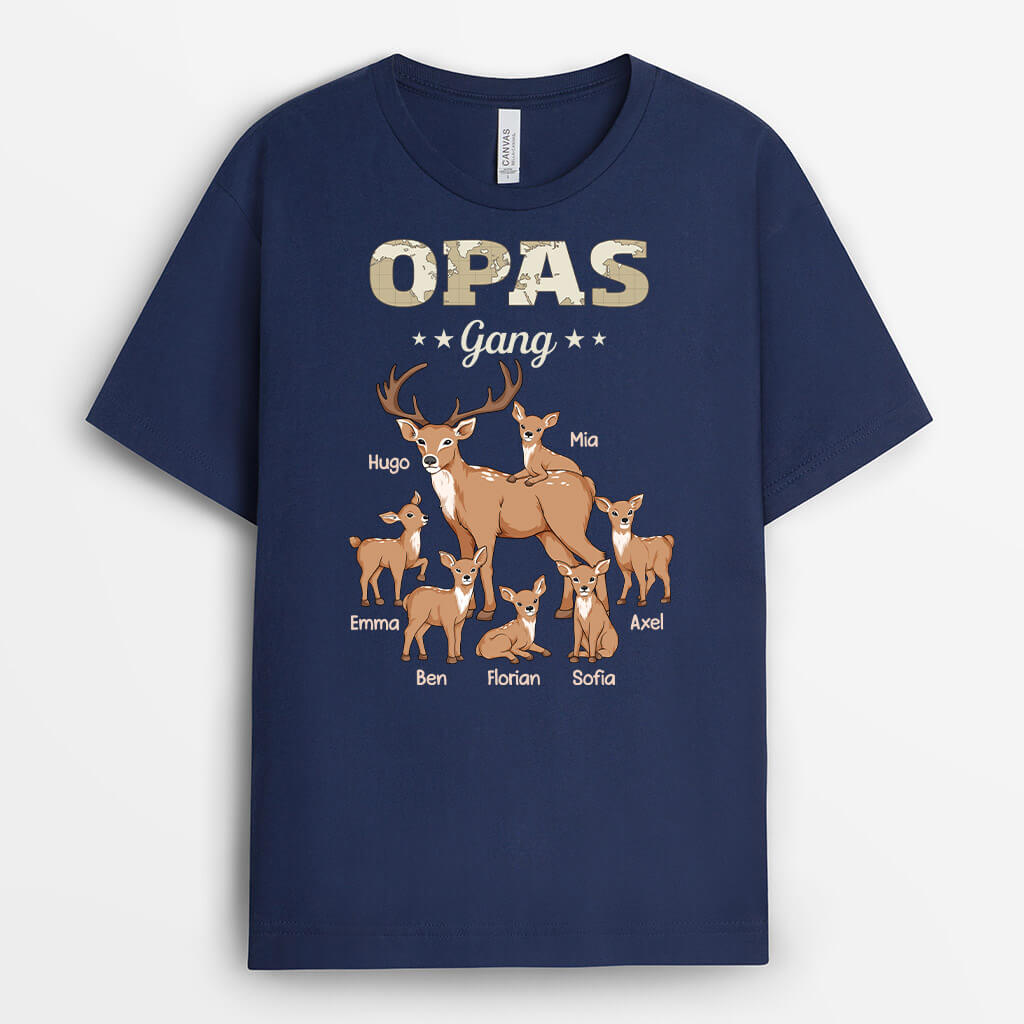 Opas/Papas Bande Hirsche - Personalisiertes Geschenk | T-shirt für Papas/Opas