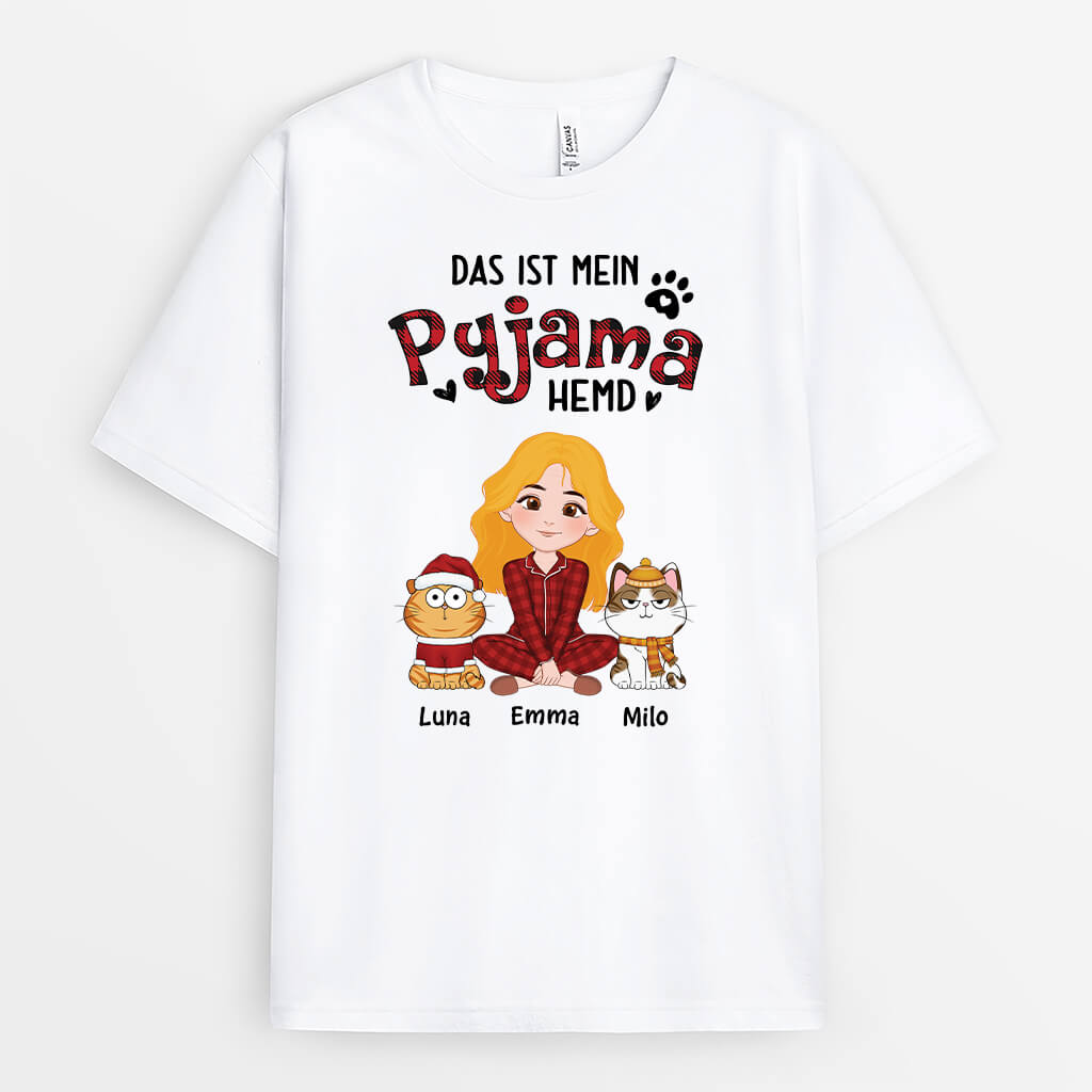 Das Ist Mein Pyjama Hemd - Personalisiertes Geschenk | T-shirt für Katzenliebhaber