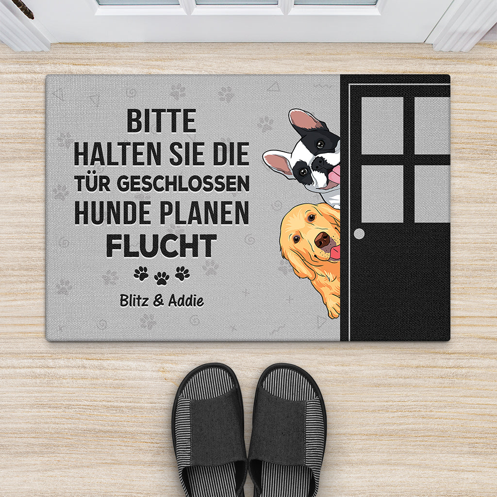 3308DGE2 bitte halten sie die tur geschlossen lustige fussmatte personalisiert hund_ 3308D5M5C