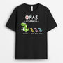 3312AGE1 opas papas bande dinosaurier buntstift  schwarzes t shirt fur manner personalisieren