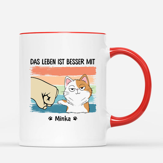 3314MGE2 das leben ist besser mit katzen  personalisierte tasse fur katzenliebhaber