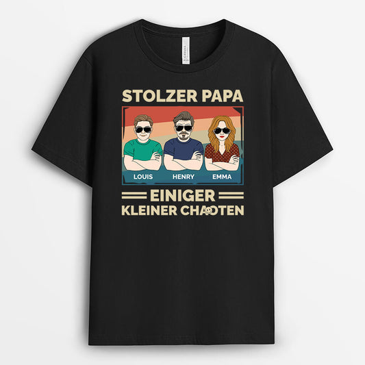 3330AGE1 stolzer papa opa einiger kleiner chaosmacher  personalisiertes t shirt fur manner