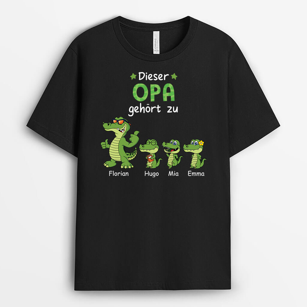 Dieser Opa/Papa Gehört Zu Krokodile - Personalisiertes Geschenk | T-Shirt für Männer