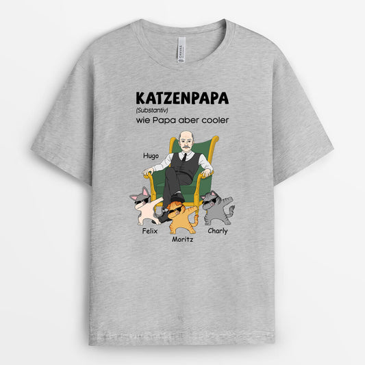 3342AGE2 katzenpapa definition  cooles t shirt fur katzenbesitzer personalisiert