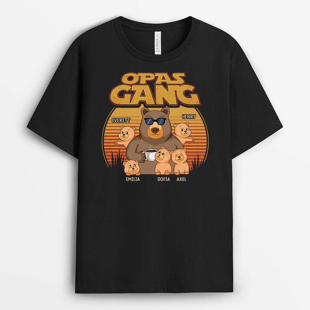 Opas/Papas Bande Bär - Personalisiertes Geschenk | T-Shirt für Männer im Vintage Stil