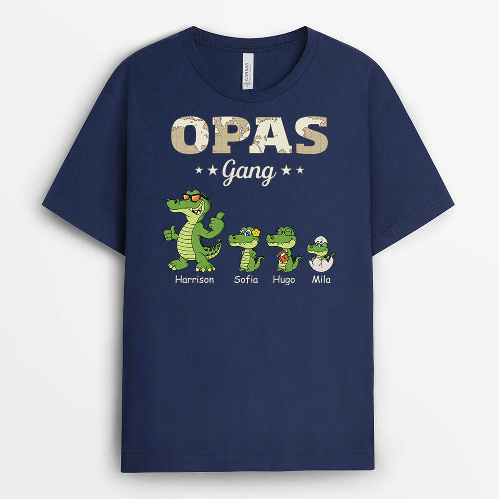 Opas/Papas Bande Krokodile - Personalisiertes Geschenk | T-Shirt für Männer