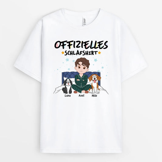 3359AGE1 offizielles schlafshirt der mensch und hunde setzen sich auf das bett  personalisiertes t shirt fur hundeliebhaber