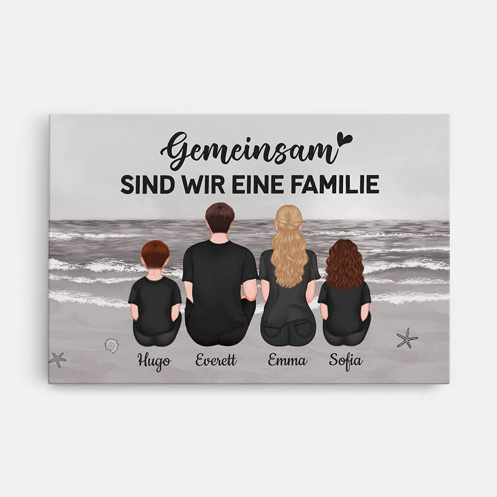 Gemeinsam Sind Wir Eine Familie - Personalisiertes Geschenk | Leinwand für die Familie