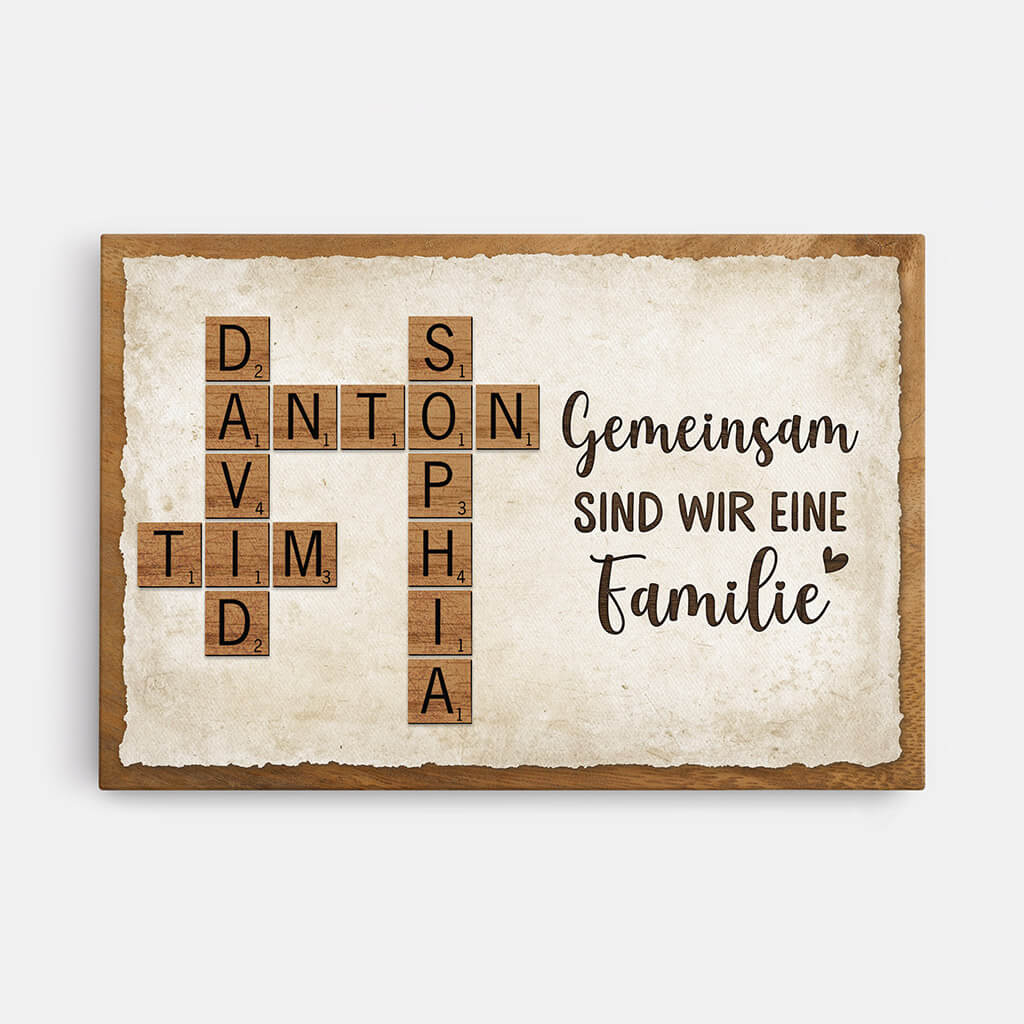 Gemeinsam Sind Wir Eine Familie - Personalisiertes Geschenk | Leinwand für die Familie