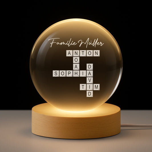 3370LGE1 die familie kristallkugel kreuzwortratsel personalisiert_ 3370LTP5I
