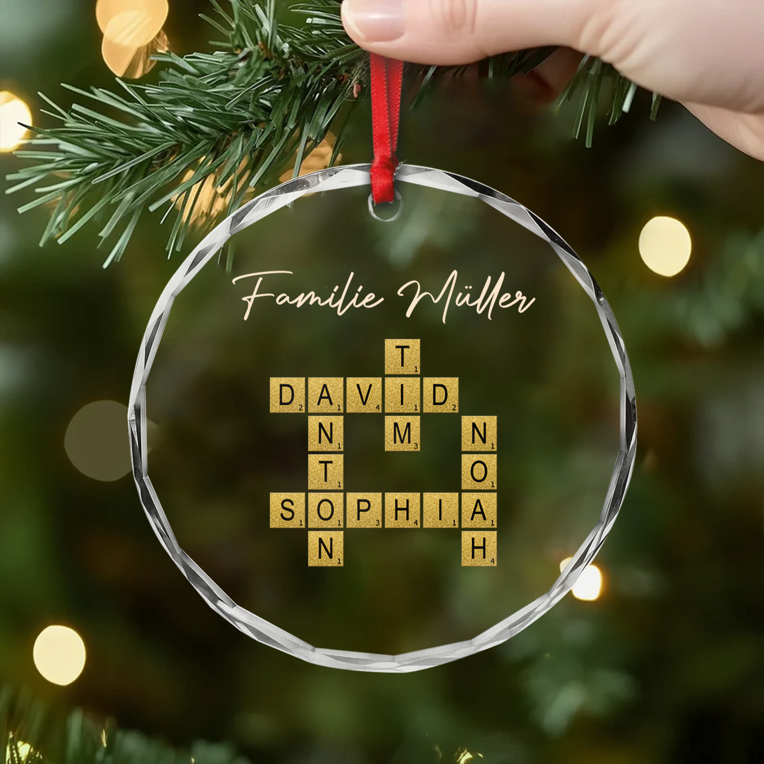 3370OGE2 personalisierte kreuzwortratsel glasornamente familie 3370O6N5I