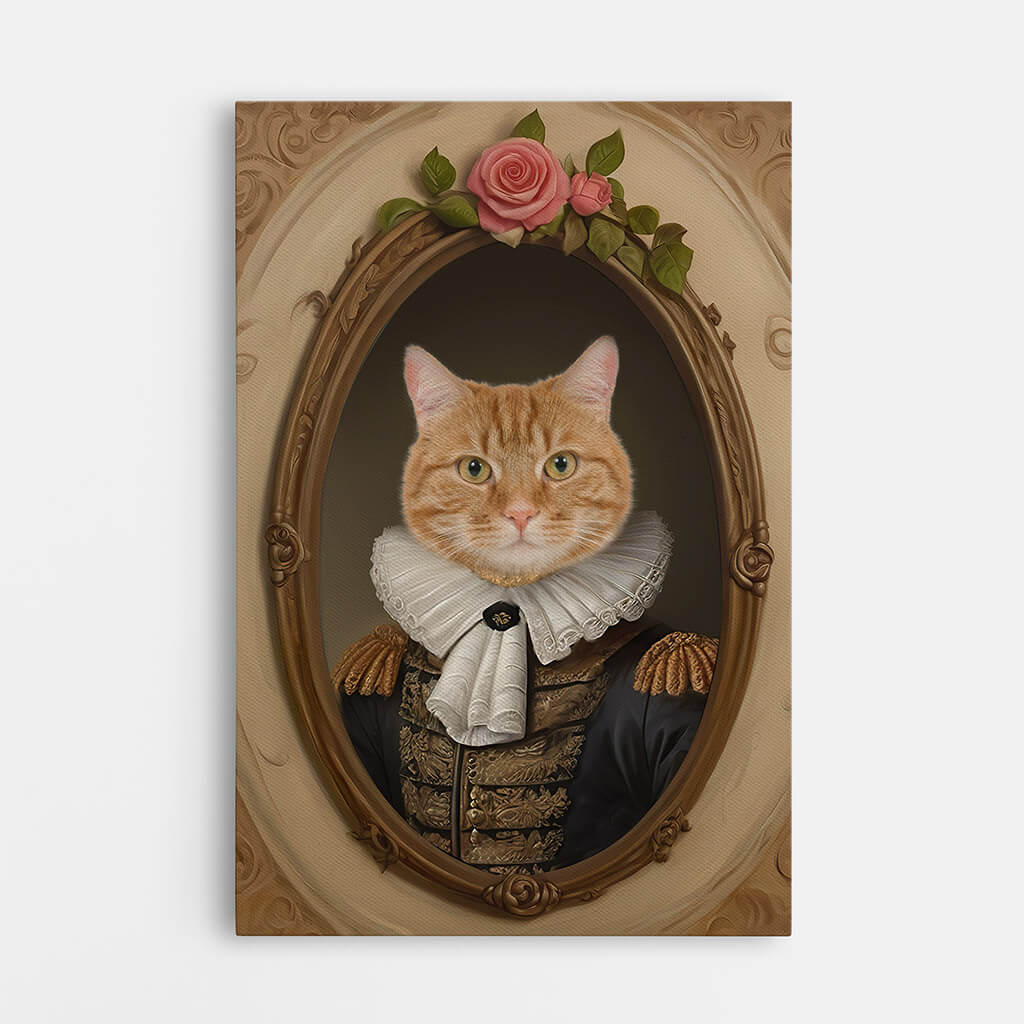 Katzenportrait Im Vintage Stil - Personalisiertes Geschenk | Leinwand mit Foto für Katzenliebhaber