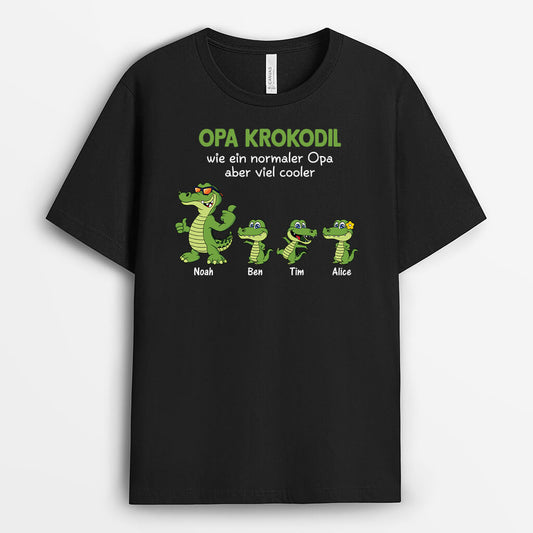 3380AGE1 opa papa alligator  personalisiertes t shirt fur manner