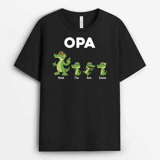 3381AGE1 opa papa krokodile  personalisiertes t shirt fur manner