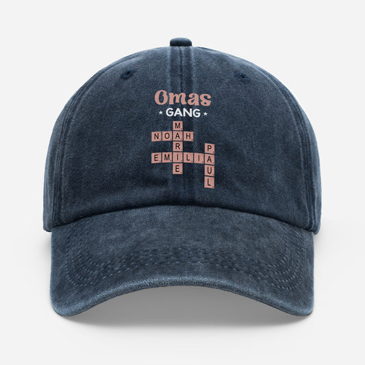 3402AGE1 mamas gang personalisiertes kreuzwortratsel geschenk  washed cap mama oma 3402ajtq5a