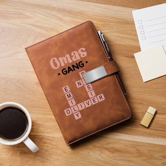 3402MGE2 opas gang personalisiertes kreuzwortratsel geschenk  uv druck notizbuch mit stift omaopa 3402mo8f5b