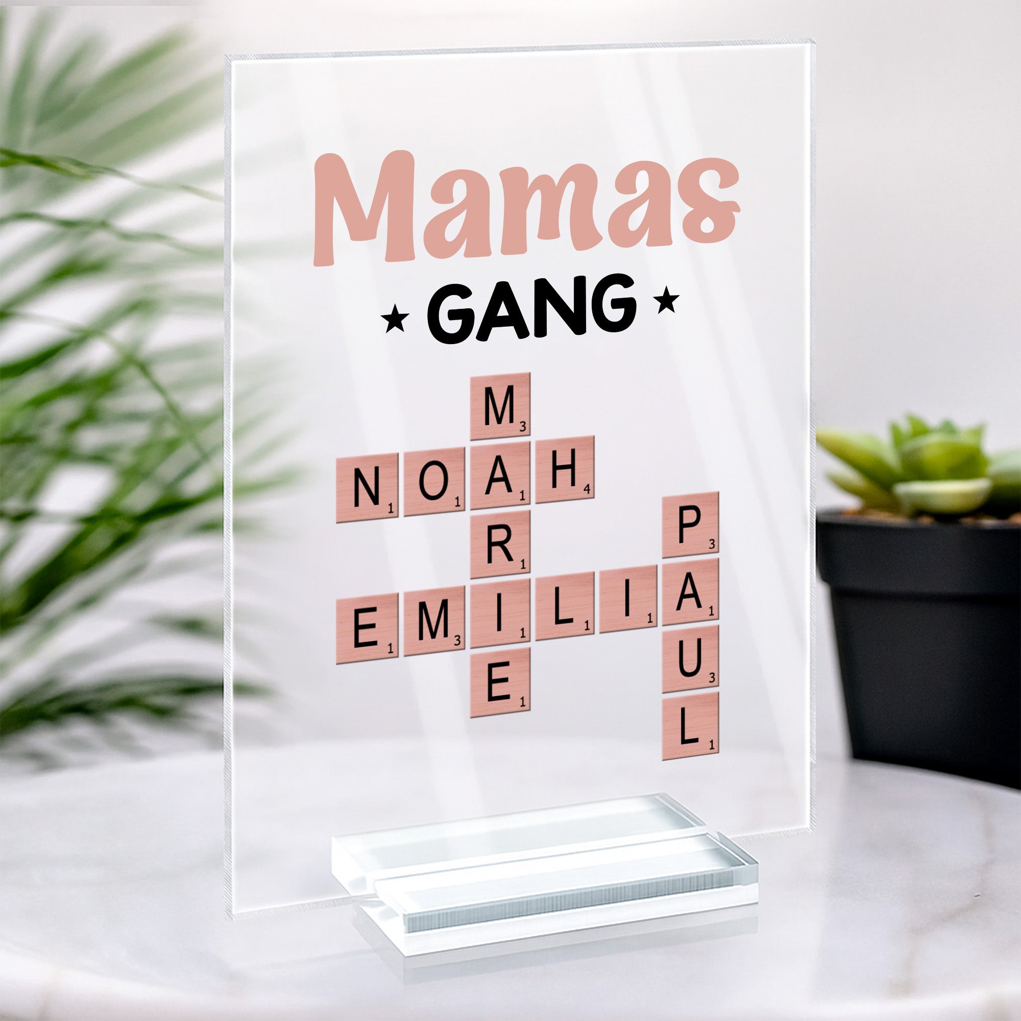 topfpflanze kreuzworträtsel Opas Gang Kreuzworträtsel - Personalisiertes Geschenk | Acryl Plakette