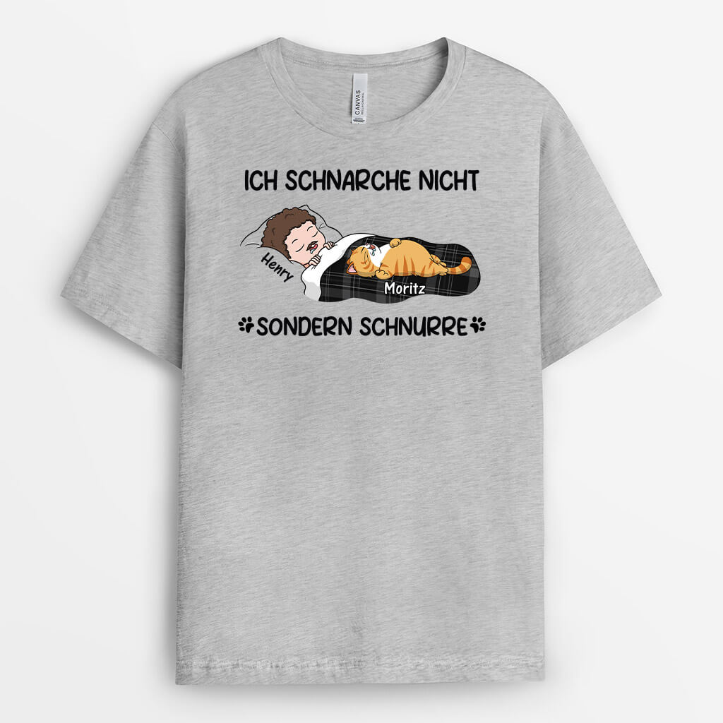 3414AGE2 ich schnarche nicht sondern schnurre  lustiges t shirt fur katzenbesitzer personalisiert