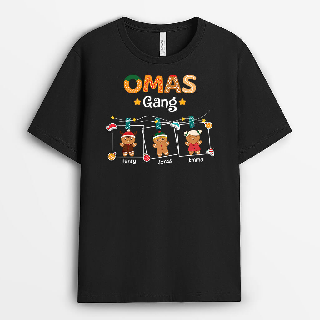 Omas/Mamas Bande Lebkuchen - Personalisiertes Geschenk | T-Shirt mit weihnachtlichen Motiven für Frauen