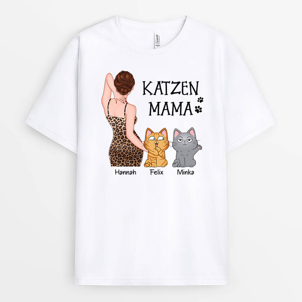 Sexy Katzenmama - Personalisiertes Geschenk | T-Shirt für Damen