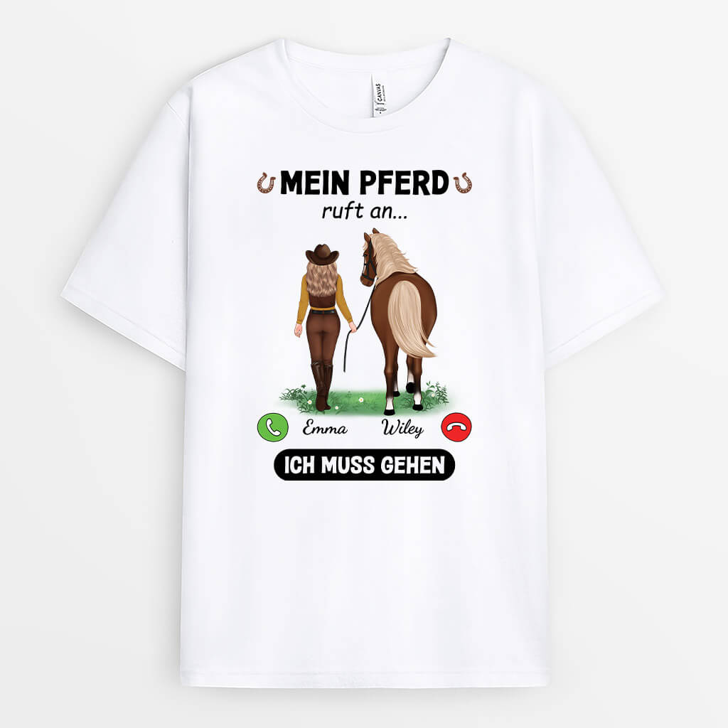 Mein Pferd Ruft Ich Muss Gehen - Personalisiertes Geschenk | T-Shirt für Pferdeliebhaber