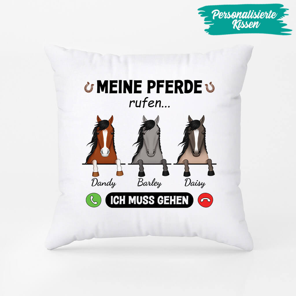 3427PGE2 meine pferde rufen  personalisiertes kissen fur pferdeliebhaber