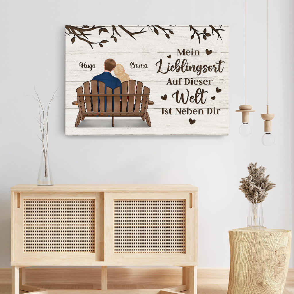 3442CGE3 mein lieblingsort auf dieser welt ist neben dir  personalisierte leinwand fur paare