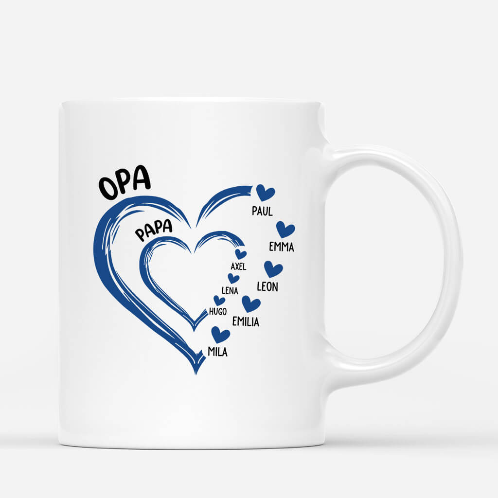 Opa Papa Kinder Das Herz - Personalisiertes Geschenk | Tasse für Opas und Papas