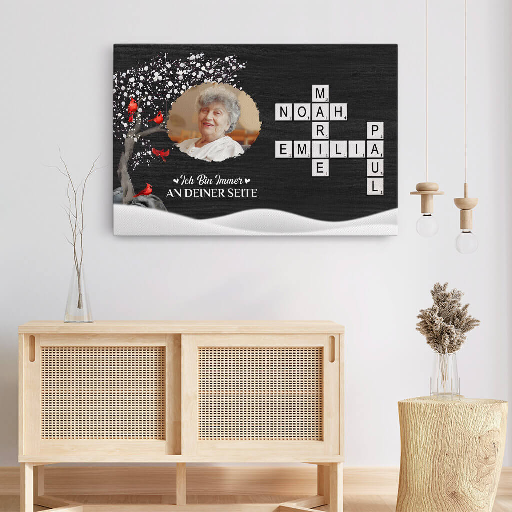 3462CGE3 ich bin immer fur dich da kreuzwortratsel  personalisierte leinwand fur omas mit foto