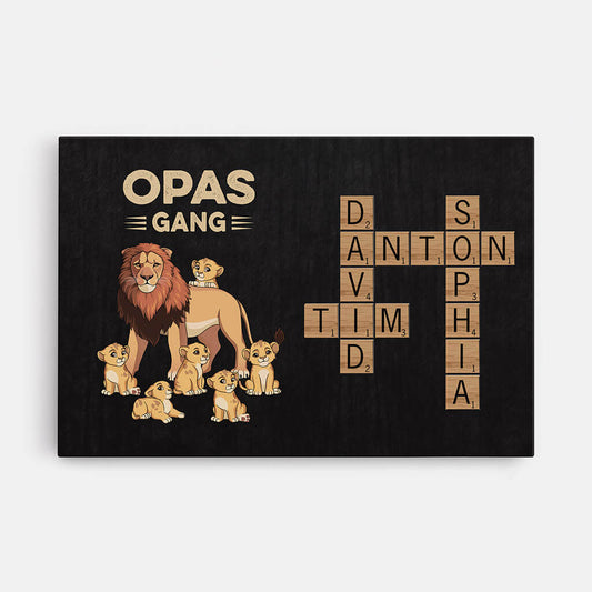 3466CGE1 papas bande lowe kreuzwortratsel  personalisierte leinwand fur papas