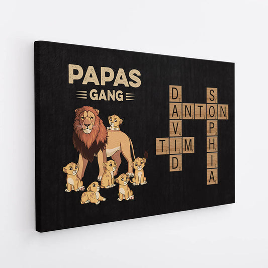 3466CGE2 papas bande lowe kreuzwortratsel  personalisierte leinwand fur papas