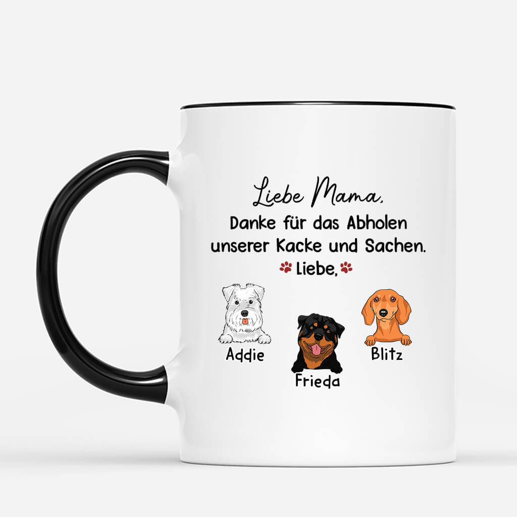 3473MGE2 danke fur das abholen unserer kacke und sachen  personalisierte tasse fur hundliebhaber