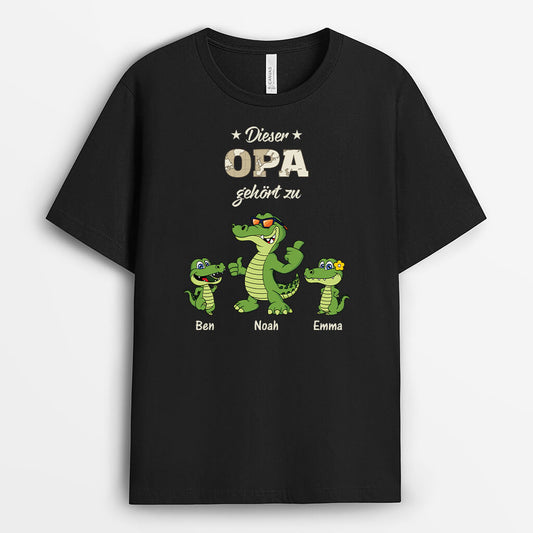 3478AGE1 dieser opa papa gehort zu krokodile  cooles t shirt fur manner personalisiert