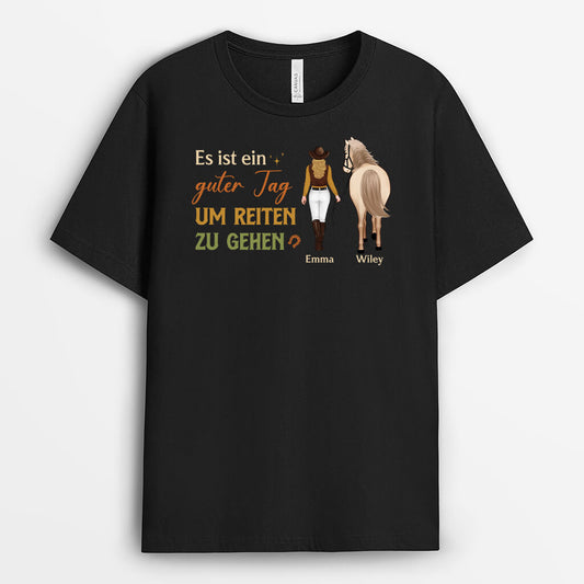 3479AGE1 es ist ein guter tag um reiten zu gehen  personalisiertes t shirt fur pferdliebhaber