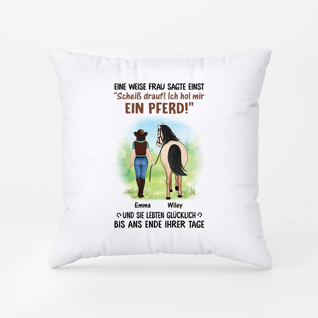 3480PGE2 eine weise frau sagte einst personalisiertes kissen pferd 3480P5Q7U