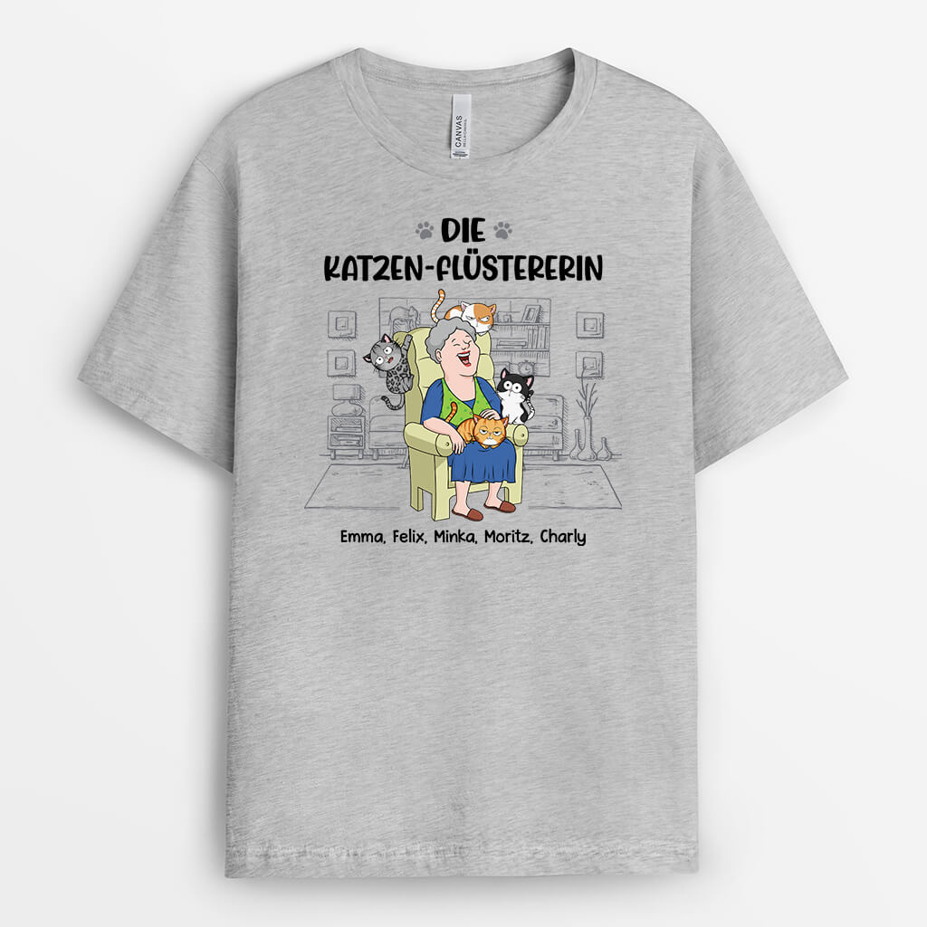 3502AGE2 der katzen flusterer  personalisiertes t shirt fur katzenliebhaber