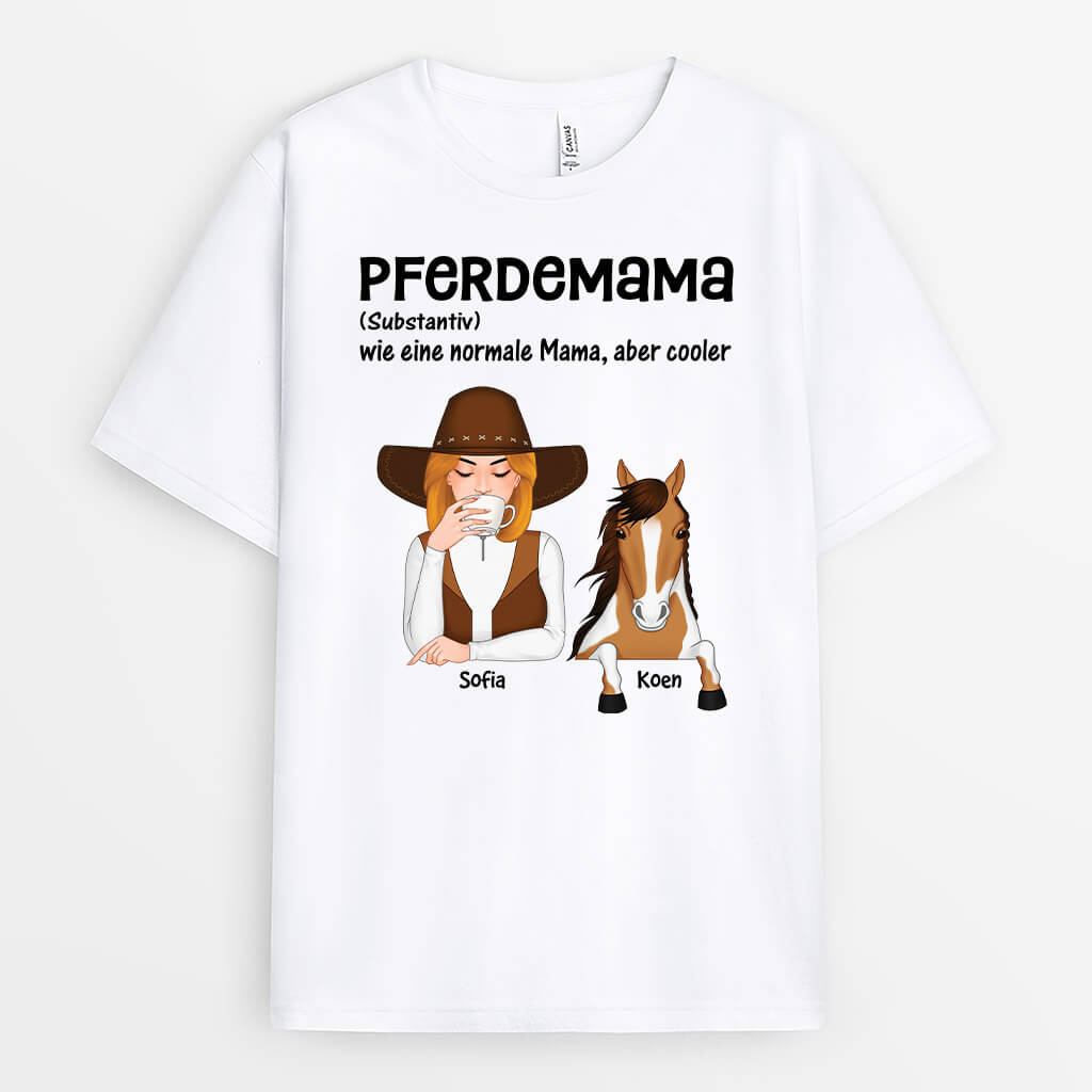 Definition Pferdemama - Personalisiertes Geschenk | T-Shirt für Pferdliebhaberin