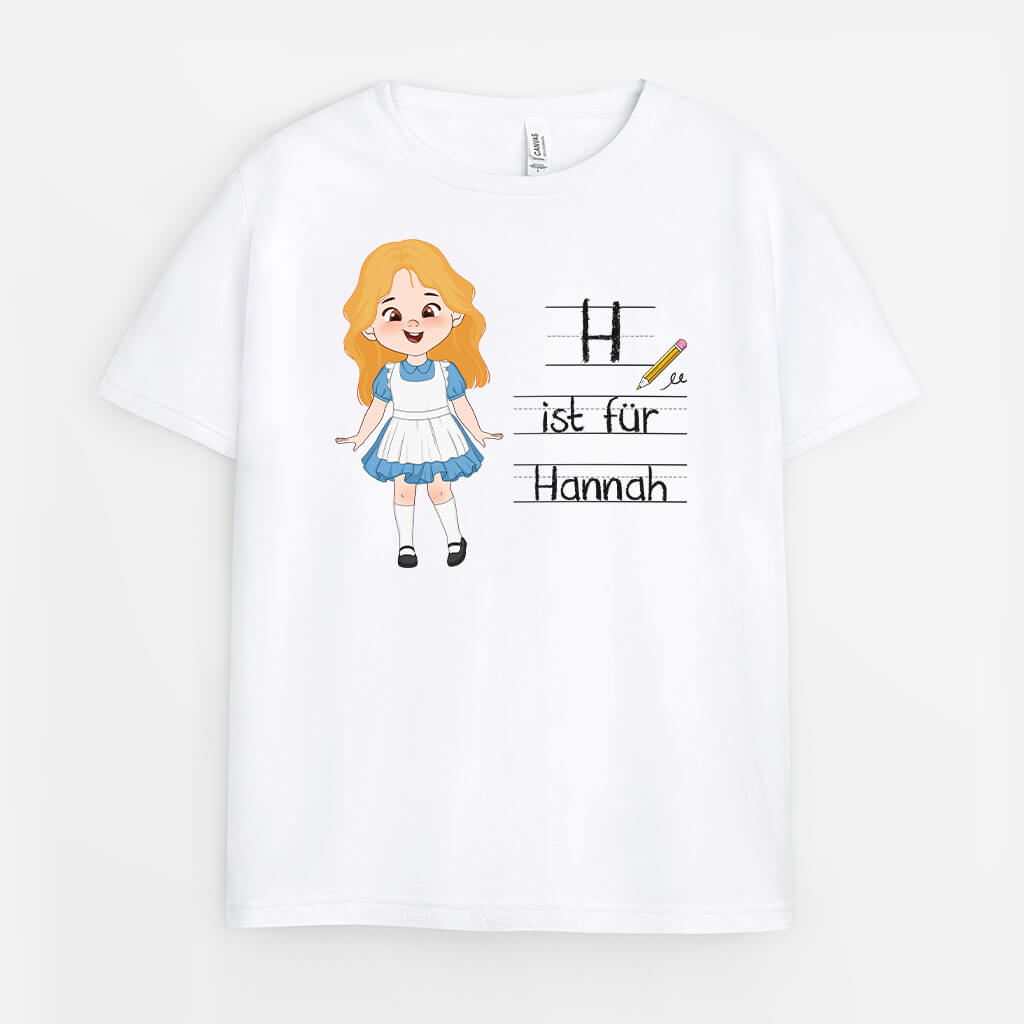 3510AGE1 alphabet kindernamen  niedliches t shirt fur kinder personalisiert