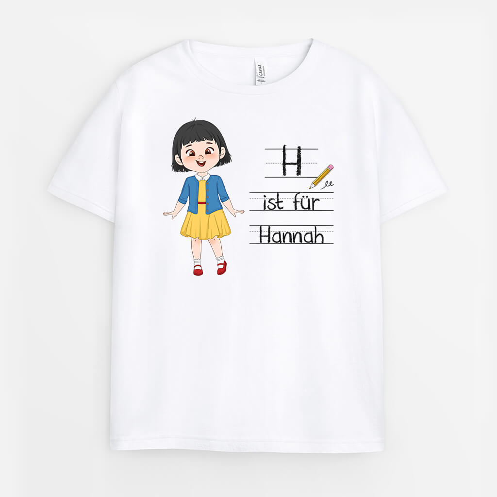 3510AGE2 alphabet kindernamen  niedliches t shirt fur kinder personalisiert