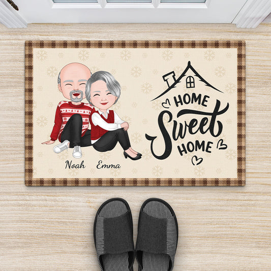 3515DGE2 home sweet home  personalisierte fussmatte fur paare zu weihnachten