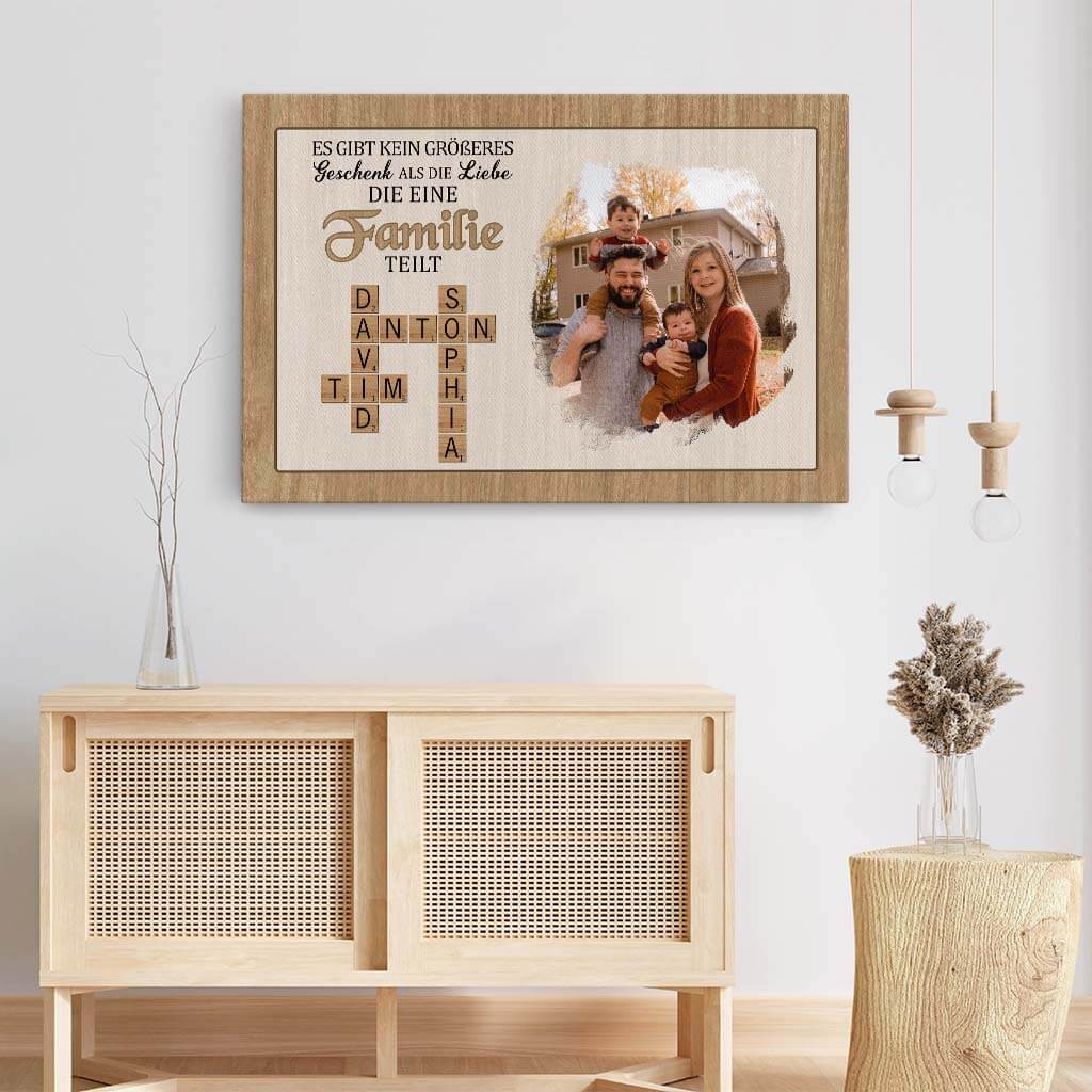 3540CGE3 es gibt kein grosseres geschenk als die familie kreuzwortratsel  personalisierte leinwand fur die familie mit foto