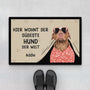 3542DGE1 hier wohnt der susseste hund der welt  personalisierte fussmatte fur hundeliebhaber