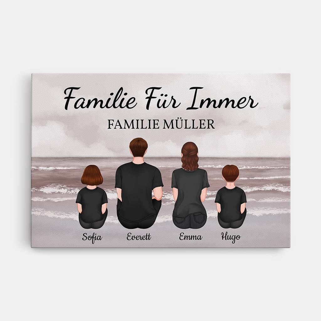 Familie Für Immer - Perrsonalisiertes Geschenk | Leinwand für die Familie oder Eltern